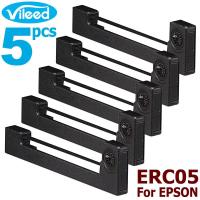 Vileed 5แพ็คโบว์สีดำ ERC-05สำหรับ EPSON ERC-05B ERC05 B ERC05B ผ้าไร้รอยต่อใช้ได้กับ150 II M150 II EC7000 C Itoh 150 Datamega DPN-150 DPN-154 DPN-190 DPN-234 DPN-238-16 SHARP EL7000 EL7001 Dot Matrix เครื่องพิมพ์ POS