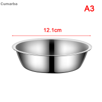 Cumarba ชามให้อาหารโลหะถ้วยอาหารสัตว์เลี้ยงเครื่องดื่มอาหารแมวและสุนัขสแตนเลสชามอาหารสุนัขความจุมากทนทาน