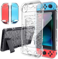 Clear Diamond Glitter Hard Case ฝาครอบป้องกัน Bling Shell สำหรับ Nintend Switch Console NS Joy-Con คริสตัลด้านหน้าด้านหลัง Protector