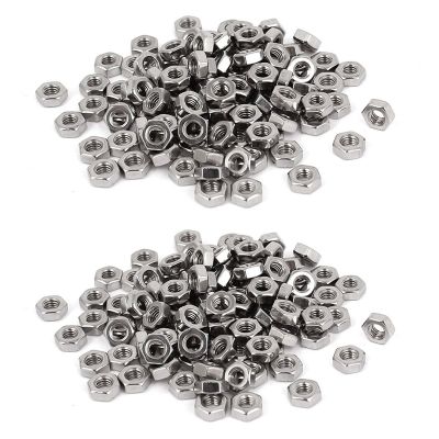 Metric M3 Hex Nuts 304 Stainless Steel Fastener DIN934 200Pcs for Bolt