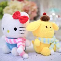 Hello Kitty Sanrio พวงกุญแจ Kuromi My Melody Kawaii 20ซม. ของเล่นน่ารัก Plush ยัดไส้การ์ตูน Cinnamoroll ของขวัญสำหรับเด็กผู้หญิง