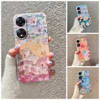 เคสโทรศัพท์ใหม่สำหรับ Oppo A78 4G 5G INS ภาพวาดสีน้ำมันดอกไม้ปกอ่อนป้องกันซิลิโคน