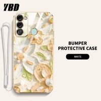 YBD เคสโทรศัพท์ดีไซน์ใหม่สำหรับ infinix Itel Vision 3 Itel S17 P38 ชุบสี S17ลายดอกไม้เคสแถมฟรีสายคล้องน้ำมันเคส