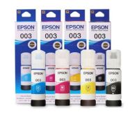 หมึกเติมแท้100% EPSON 003BK C M Y สำหรับรุ่น L1110/L3110/L3150/L5190 ปริมาณ 65ml. การพิมพ์  4,500 page, ออกใบกำกับภาษีได้ พร้อมส่ง