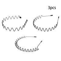 1/2/3ชิ้นที่คาดผมเหล็กโลหะสีดำสำหรับผู้ชายและผู้หญิงสายรัดศีรษะห่วงวงสีดำความกว้าง5มม. สายรัดศีรษะแนวสปอร์ตแฟชั่นเครื่องประดับผม