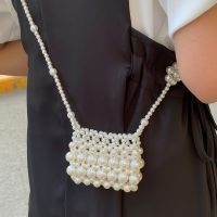 Unique niche bag womens summer 2022 new hot style fashion pearl chain lipstick bag mini exquisite messenger bag 【APR】