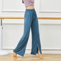 ♙ Modern Dance Practice Wide-Leg Pants Front Slit Mopping Trousers Straight Classical Dance Dance Pants Body Training Clothes