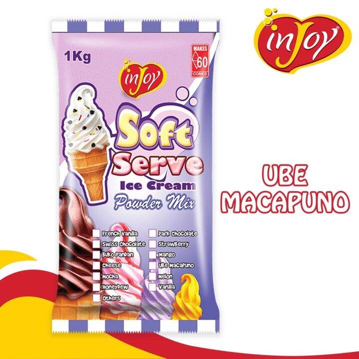 [INJOY ICE CREAM] UBE MACAPUNO FLAVOR SOFT SERVE ICE CREAM POWDER FOR ...