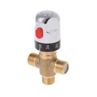 Solid Brass G1/2 Male 3 Way Thermostatic Mixing Valve Shower Water Temperature Control