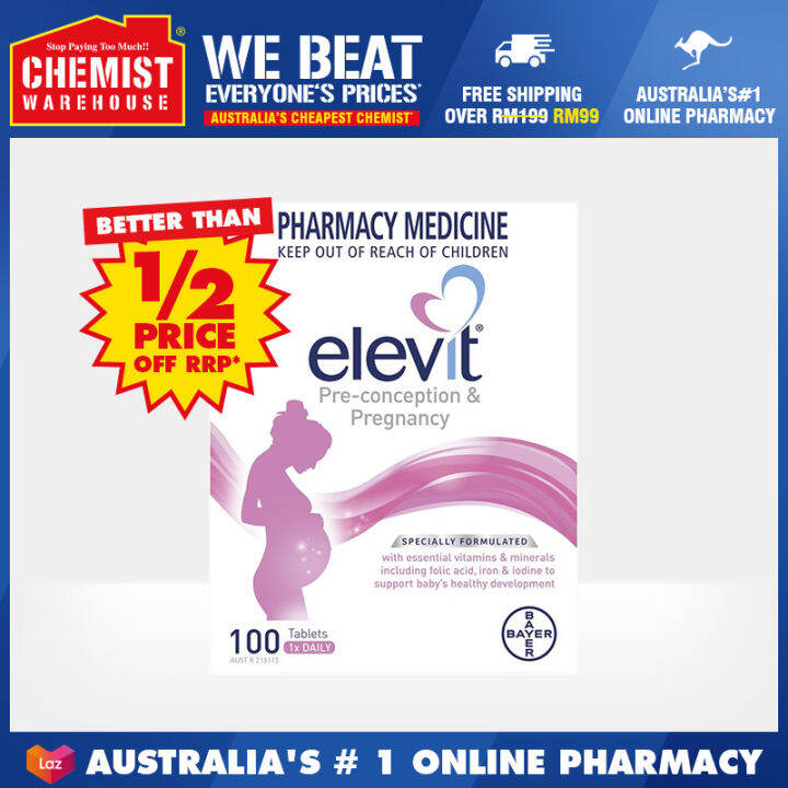 Elevit Pregnancy Multivitamin Tablets 100 Pack Support Your Baby's