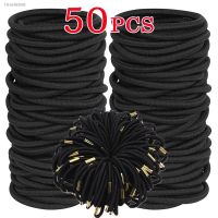 ☈✜▤ 50Pcs High Elastic Hair Bands for Women Girls Black Hairband Rubber Hair Ties Ponytail Holder Scrunchies Kids Hair Accessories