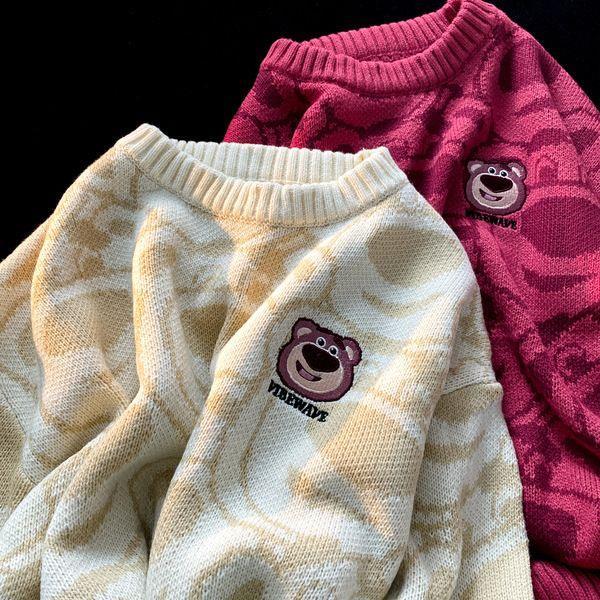 2013-เสื้อกันหนาวผู้หญิง-เสื้อกันหนาวไหมพรม-เสื้อกันหนาว-คอกลม-พิมพ์ลายหมีสตรอเบอร์รี่-สไตล์ญี่ปุ่น-แฟชั่นฤดูใบไม้ร่วง-และฤดูหนาว-สําหร