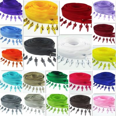 ✧ 3 Invisible Nylon Zipper 5 Meters Long Zipper 10 Auto Locking Sliders Used For Clothing Handbags