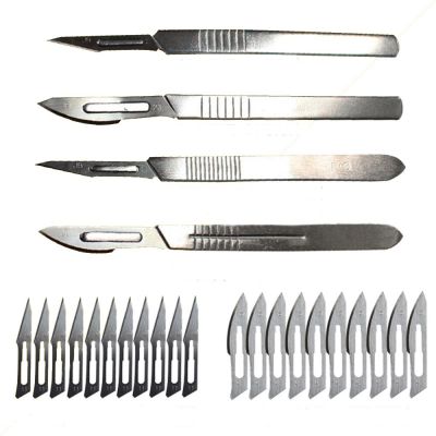 {:“》: มีดมีดผ่าตัดเหล็กกล้าคาร์บอน11 #23 # ใบมีดพร้อมที่จับมีดผ่าตัดเครื่องมือตัด DIY สัตว์ไม้ซ่อมแซม PCB