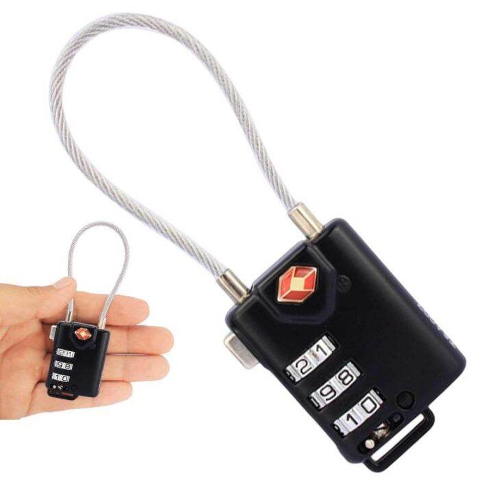 Wire Rope Combination Lock Steel Cable Rope 3 Digit Combination Lock