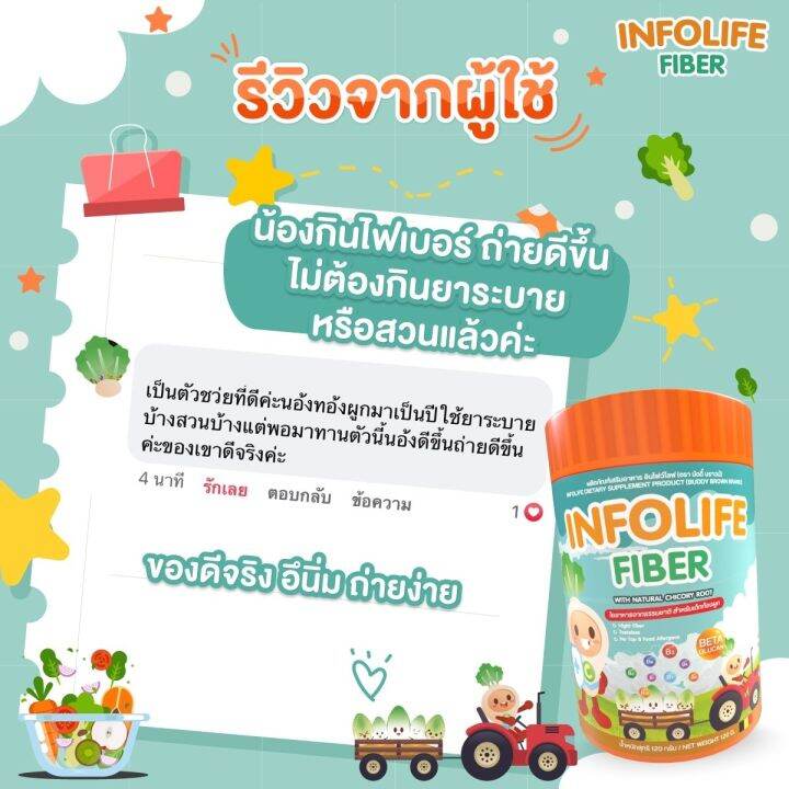 ส่งฟรี-infolife-fiber-ไฟเบอร์-แก้เด็กท้องผูก-ถ่ายยาก-แก้ท้องผูก-พรีไบโอติกส์-ใยอาหารเด็ก-เด็กเบื่ออาหาร-ไม่ใช่ยาระบาย