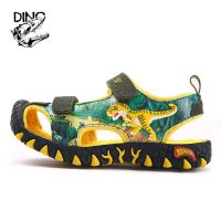 DINO T-REX Summer Sandals 3-7Y Boys Little Kids Leather Closed Toe 2023 Fashion Children Outdoor Sports Beach Shoes Anti-Slip