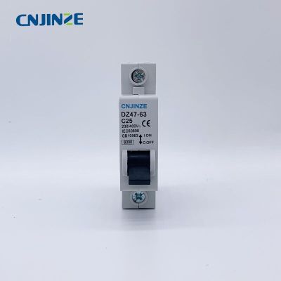 Cnjinze Circuit Breaker แรงดันต่ำ Miniature Air Breaker 1เสาสีม่วงสีดำ Handle Miniature Circuit Breaker 25a