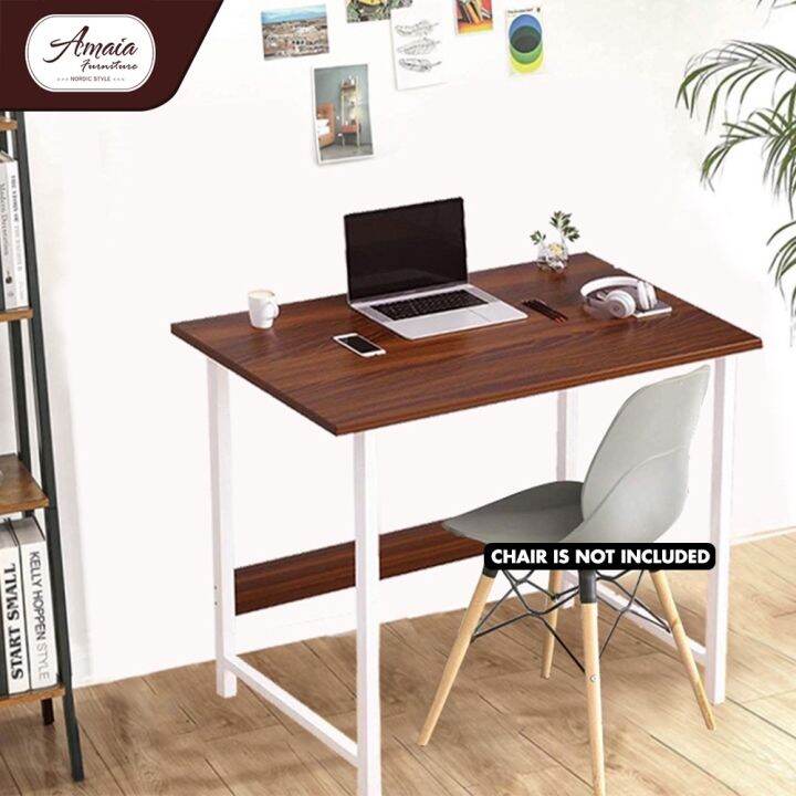 NEW ☢ Amaia Best Seller Minimalist Computer Desk Solid Wood Study Table ...