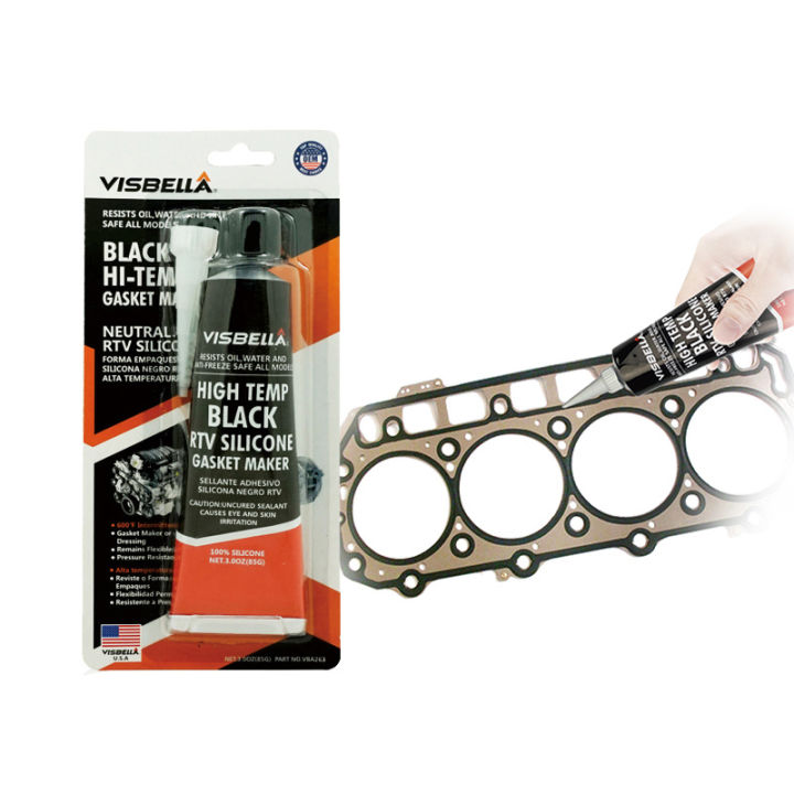 visbella-high-temp-black-rtv-silicone-gasket-make-กาวซิลิโคน-กาวดำทาประเก็น-กาวซิลิโคนหลอด-กาวทาปะเก็น-กาวประเก็น