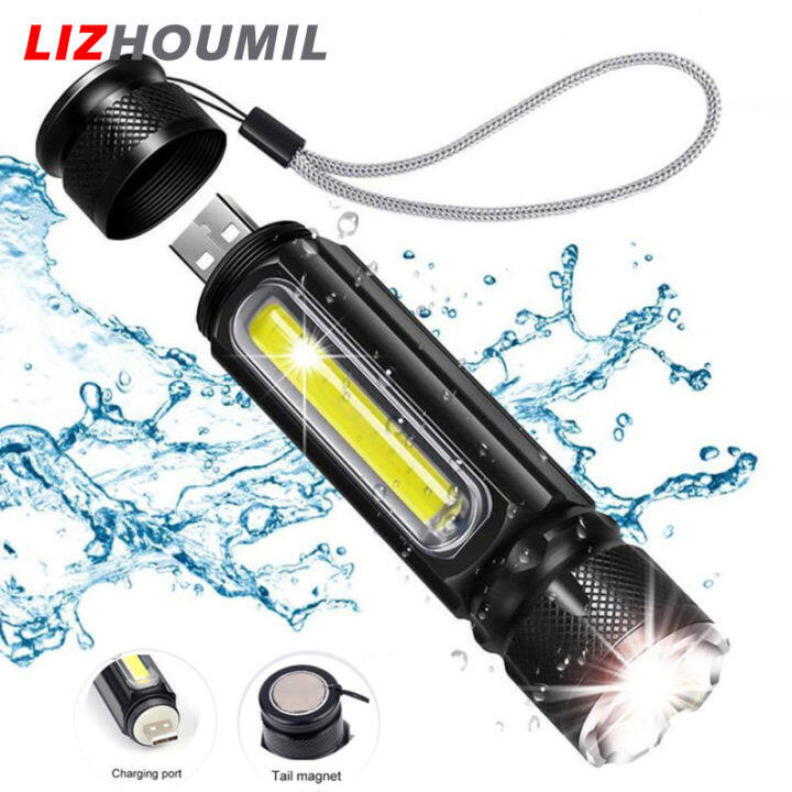 lizhoumil-ไฟฉายจิ๋ว-led-usb-ชาร์จได้อเนกประสงค์แสงแรงทำงานไฟฉุกเฉิน-led