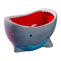 R Cute Shark Attack Bowl Cereal Candy Bowl Ceramic Bowl Cartoon  Food Snack Storage Box Bowl For Household