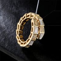 【CW】 NEWBUY 2022 Hot Sale 4 Colors Dripping Snake Rings Luxury CZ Gold Color Wedding Jewelry