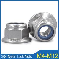 2/5/10 Buah M4 M5 M6 M8 M10 M12 304 A2-70 Stainless Steel Hex Flange Nilon dengan Mesin Cuci Lock Nut Self-Locking Nylock Lock Nut