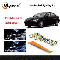 NLpearl 8Pcs Canbs LED ไฟเก๋งสำหรับ Mazda 3 2004 2005 2006 2007 2008 2009แผนที่หีบฝาทรงโค้งชุดอัพเกรดอุปกรณ์เสริมรถยนต์ประตูใบอนุญาต