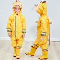 【CW】 Kids Raincoat Breathable Rainwear Waterproof Raincoat For Students Rainsuit Hooded High Visibility Reflective Raincoat