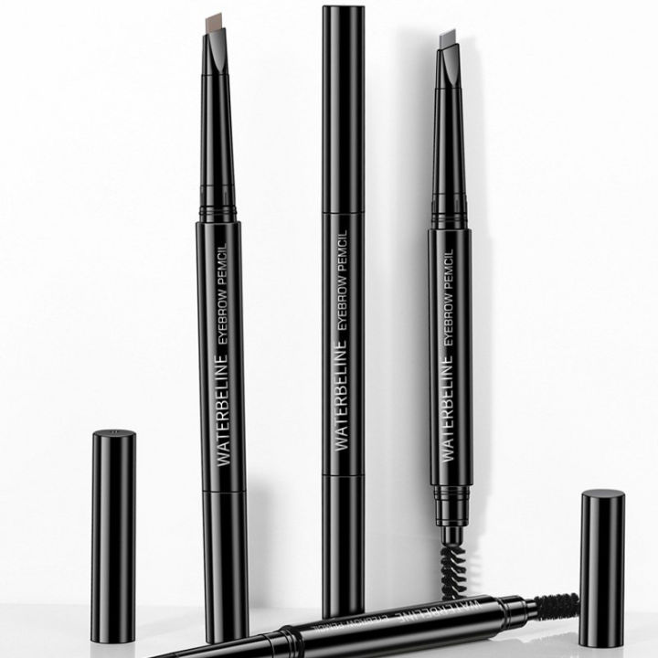 ดินสอเขียนคิ้ว-double-head-super-fine-waterproof-lasting-eyes-black-brown-make-rotatable-up-pen