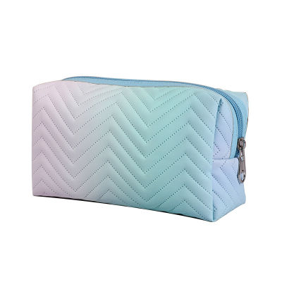 Women Gradient Color Cosmetic Bag Make Up Pouch Fashion Big Capacity Storage Bags Wash Bag PU Waterproof Travel Bag