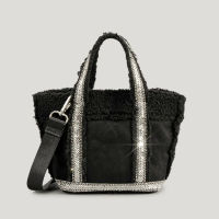 Vintage Diamonds Suede Tote Bag Designer Lambswool Women Handbags Luxury Faux Fur Shoulder Crossbody Bags Big Shopper Purse