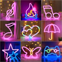 LED Double-sided gaming neon light Love Butterfly Note Neon Modeling Lamp Room Bedroom Romantic Lantern Decoration Night Lamps Bulbs  LEDs HIDs