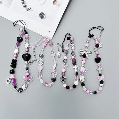 Cute Mobile Phone Strap Phone Case Hanger Sweet Phone Strap Love Bear Camera Strap DIY Bead Phone Chain