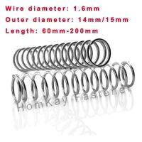 1/2/3/5 Pcs 304 Stainless Steel Compression Spring WD 1.6mmxOD 14mm/15mmxLength 60mm-200mm Release Pressure Spring