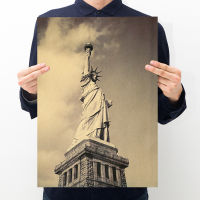 【H084】 The New Statue Of Liberty Vintage Kraft Paper Poster Bar Cafe Furniture Wall Decoration Painting