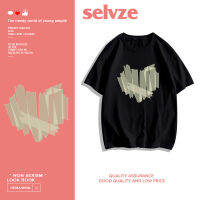 2023 newSELVZE （พร้อมส่งจากกทม มาถึงใน 3วัน）print T-shirt ผู้หญิงรอบคอแขนสั้นการ์ตูนรักพิมพ์เสื้อลำลอง oversize A0449