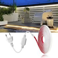 220V LED COB Strip Light IP65 Waterproof Adhesive Tape 288LEDs/m Flexible Led Ribbon Warm/Neutral/Cold White with EU Power Plug