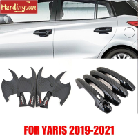 Hardingsun มือจับที่จับประตูรถคาร์บอนไฟเบอร์2019-2022รถยนต์ Toyota YARIS ฝาครอบประตูรุ่นที่สี่ YARIS ตัดแต่งอย่างสวยงาม