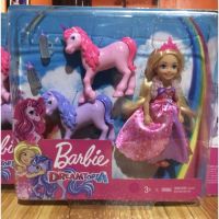 ตุ๊กตา Barbie Barbie สำหรับเด็กผู้หญิง Barbie แมทเทล Barbie ฝันถึงเชลซีตุ๊กตาเจ้าหญิงพร้อมชุดยูนิคอร์นเด็ก