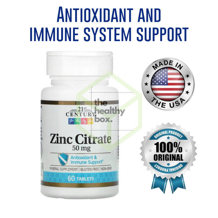 Original 21st Century Zinc Citrate [60 tablets] [Made in U.S.A.] [Free ...