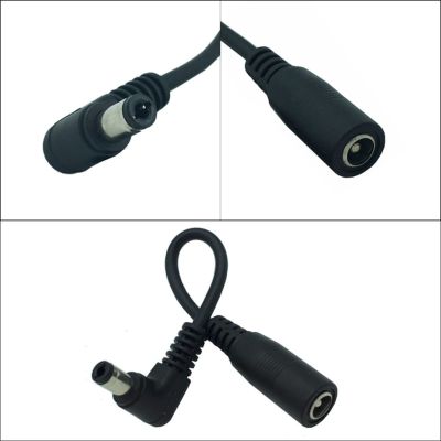 10cm DC Power Plug Cable 5.5*2.1mm Male 90 Degree Right Angle To 5.5 x 2.1mm Female Adapter Extension Cable Cord for CCTV Camera Electrical Connectors