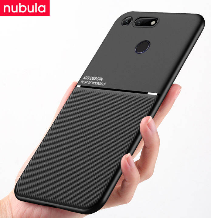 nebula-สำหรับ-huawei-honor-view20-v20ปลอกฟรีกระจกนิรภัย-silky-รู้สึกหนังโทรศัพท์มือถือกรณีกันกระแทกที่วางแม่เหล็กในรถปกหลัง-lanyard-ชุดทำความสะอาดหน้าจอสำหรับ-honor-ดู