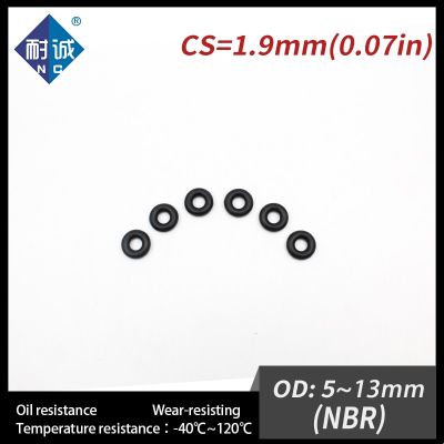 20PCS/Lot Nitrile Rubber Black NBR CS 1.9mm OD5/5.5/6/6.5/7/8/8.5/9/10/10.5/11/11.5/12/13*1.9mm O Ring Gasket Oil Resistant Gas Stove Parts Accessorie