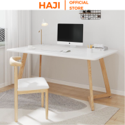 Ghế bàn làm việc thương hiệu HAJI tựa lưng thoải mái chân sắt giả gỗ chắc