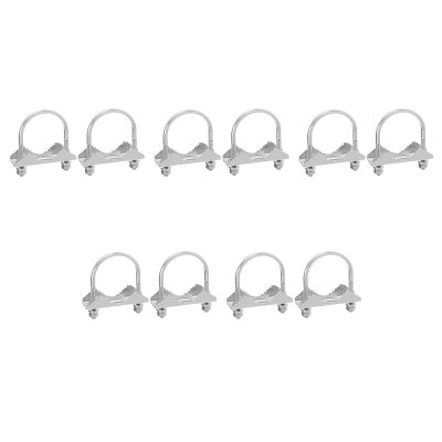 10 PCS Antenna Mount Clamp U-Bolt Mounting Hardware Antenna Mast Clamp V Jaw Bracket Accessories for Outside Antenna
