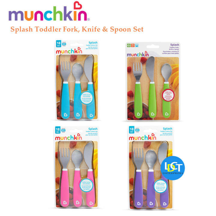 Munchkin Splash Toddler Fork, Knife & Spoon Set Lazada PH