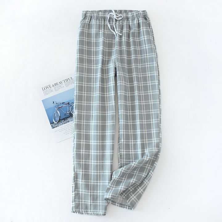 กางเกงลายสก๊อตถักsleepกางเกงชุดนอนผู้ชายกางเกงชุดนอนท่อนล่างชุดนอนชายชุดนอน