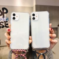 {OLI STUDIO} TransparentCase สำหรับ SamsungA6 A7A9A3 A5นุ่ม TPUPhone Cover Crossbody สายคล้องเชือก